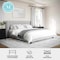 Martha Stewart Kay King Upholstered Platform Bed w/Channel Stitched Wingback Headboard/Cushioned Siderails, Gray TW-3WDB03-K-GY-MS - alternate 9
